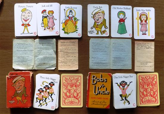 A 1935 Playing Card Game of Bobs yr Uncle based on eight nursery rhymes.